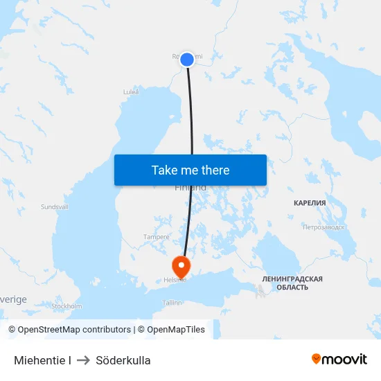 Miehentie E to Söderkulla map