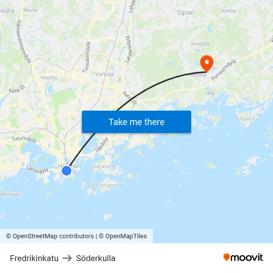 Fredrick Street to Söderkulla map