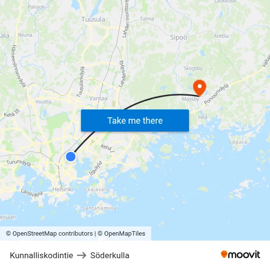 Municipal Home Road to Söderkulla map