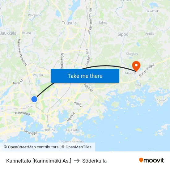 Kanneltalo [Kannelmaki Station] to Söderkulla map