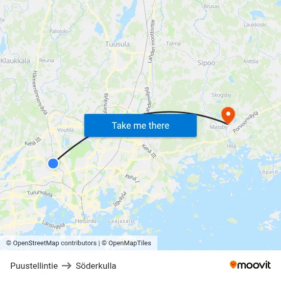 Puustellintie to Söderkulla map