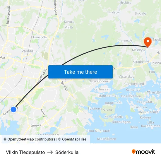 Viikki Science Park to Söderkulla map