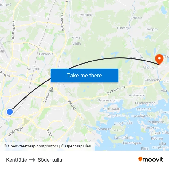 Kenttätie to Söderkulla map