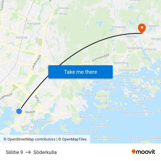 Siilitie 9 to Söderkulla map