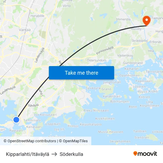 Kipparlahti/Eastern Highway to Söderkulla map