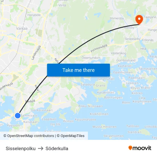 Sissele Path to Söderkulla map