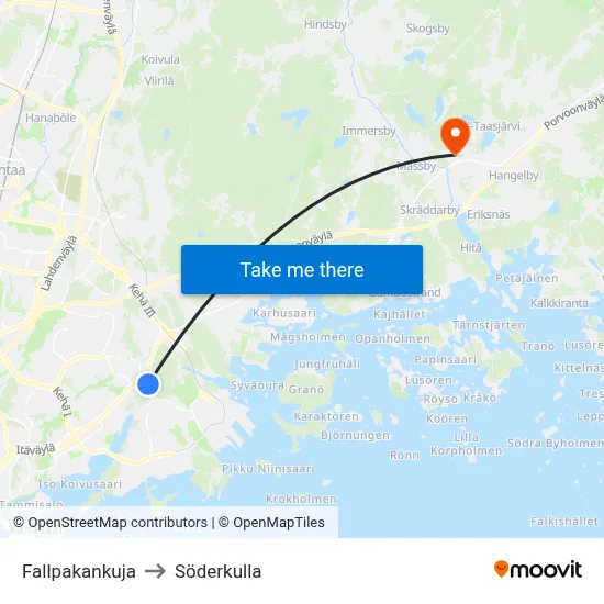 Fallpakka Alley to Söderkulla map