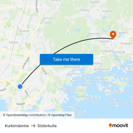 Kurkimäentie to Söderkulla map