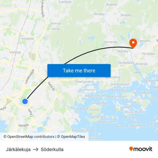 Järkälekuja to Söderkulla map