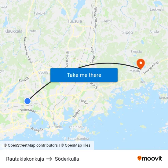 Rail Track Alley to Söderkulla map