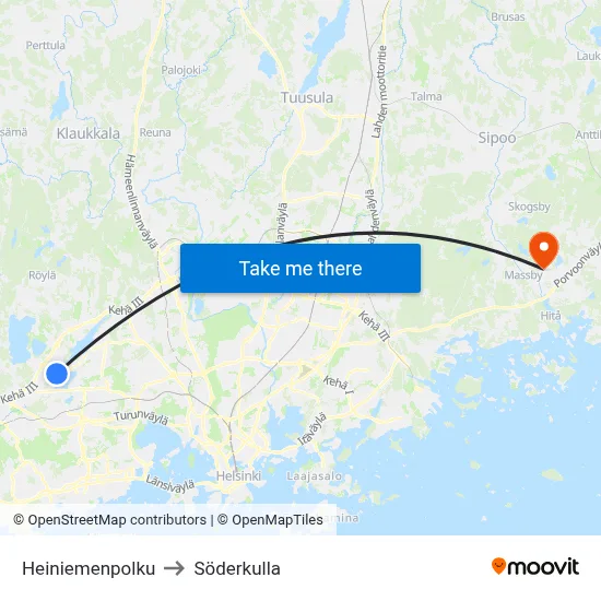 Heiniemi Path to Söderkulla map