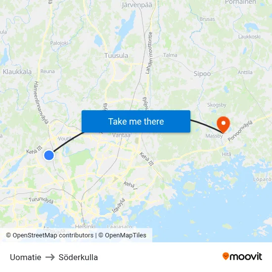 Stream Road to Söderkulla map
