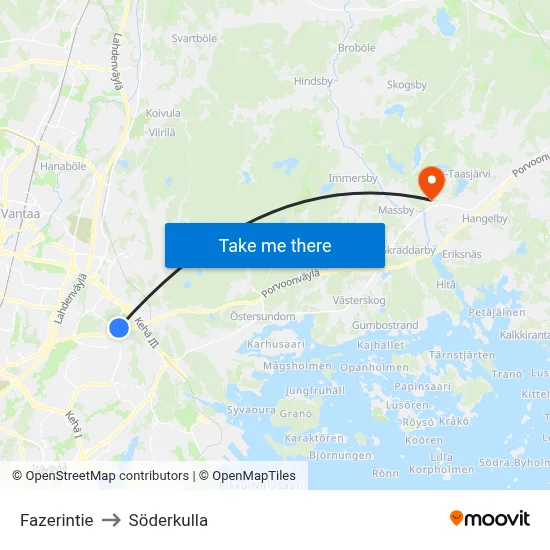 Fazer Road to Söderkulla map