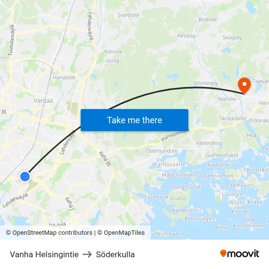 Old Helsinki Road to Söderkulla map