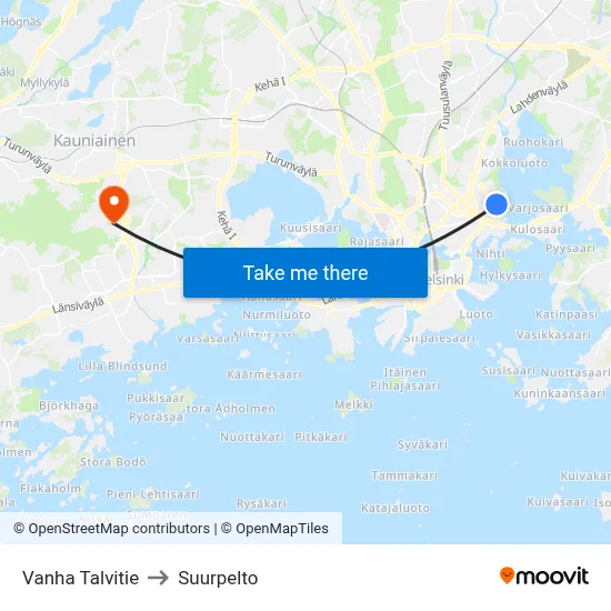 Old Winter Road to Suurpelto map