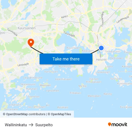 Wallin Street to Suurpelto map