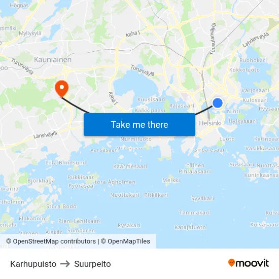 Bear Park to Suurpelto map