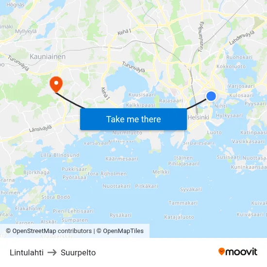 Bird Bay to Suurpelto map