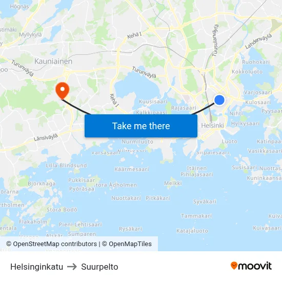 Helsinki Street to Suurpelto map