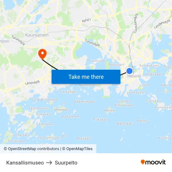 National Museum to Suurpelto map