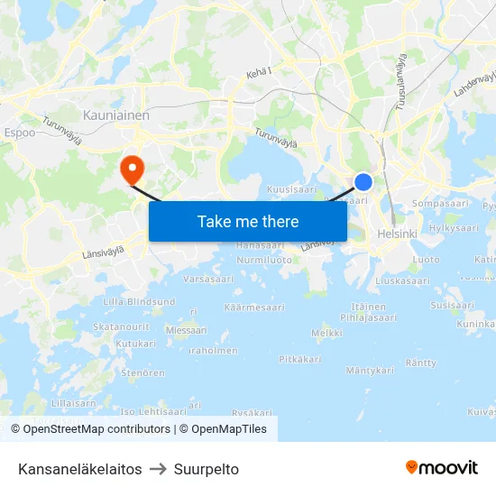 Social Insurance Institution to Suurpelto map
