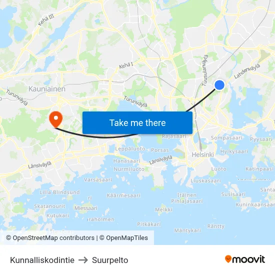 Municipal Home Road to Suurpelto map