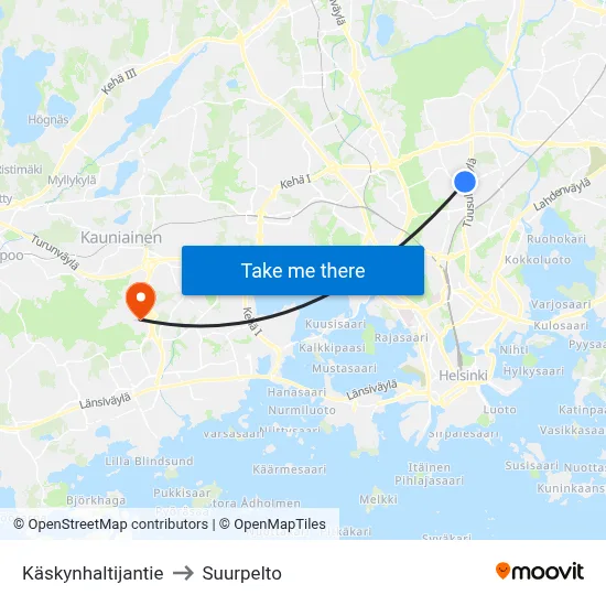 Käskynhaltijantie to Suurpelto map