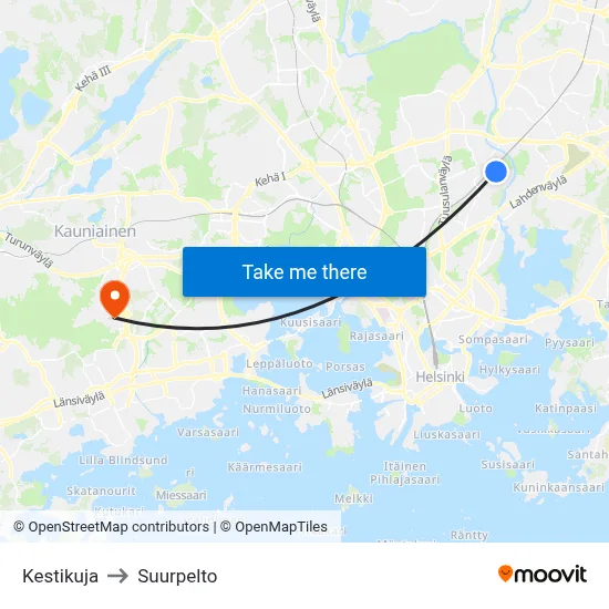 Kesti Lane to Suurpelto map