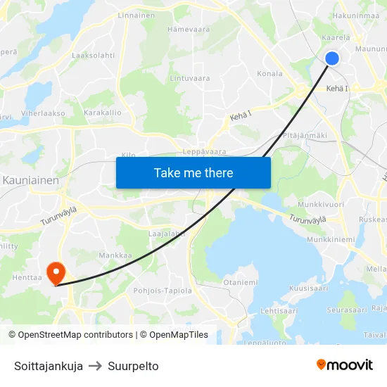 Soittaja Alley to Suurpelto map