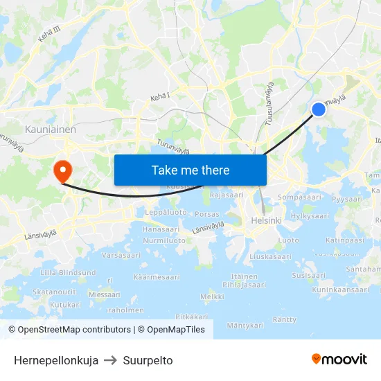 Hernepellonkuja to Suurpelto map