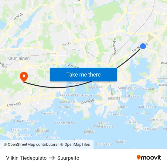 Viikki Science Park to Suurpelto map