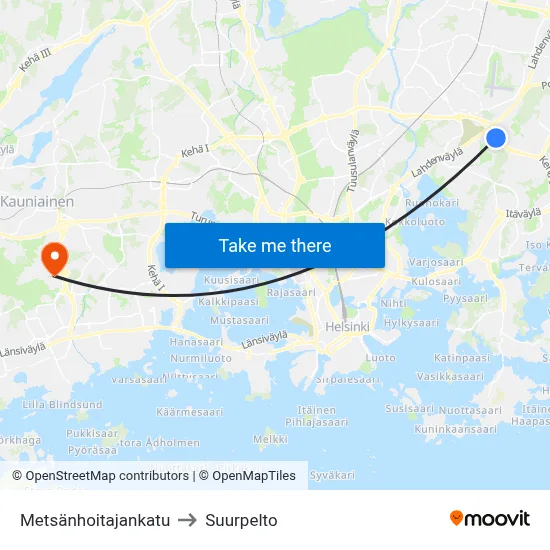 Forester Street to Suurpelto map