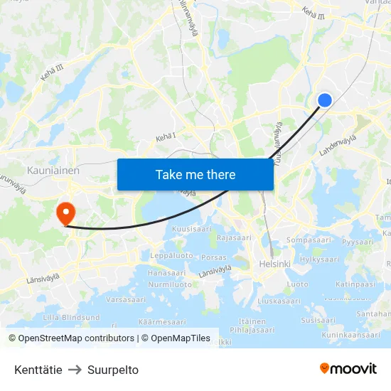 Kenttätie to Suurpelto map