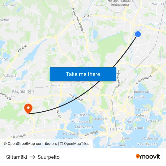 Siltamäki to Suurpelto map