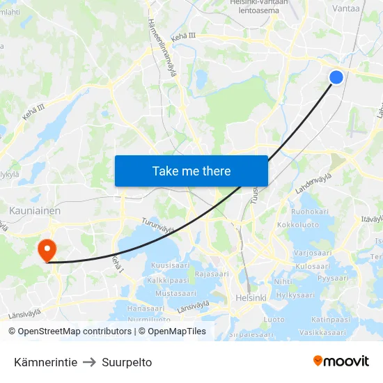 Kamneri Road to Suurpelto map