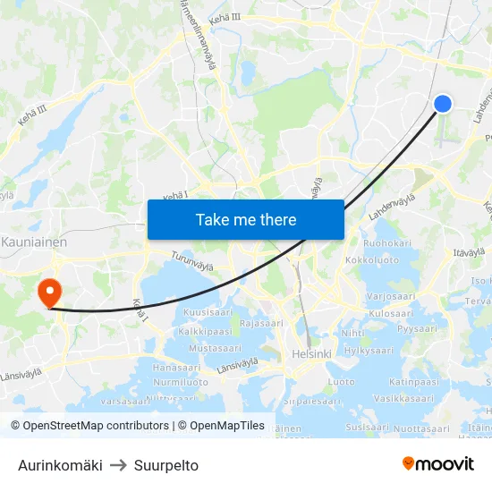 Sun Hill to Suurpelto map