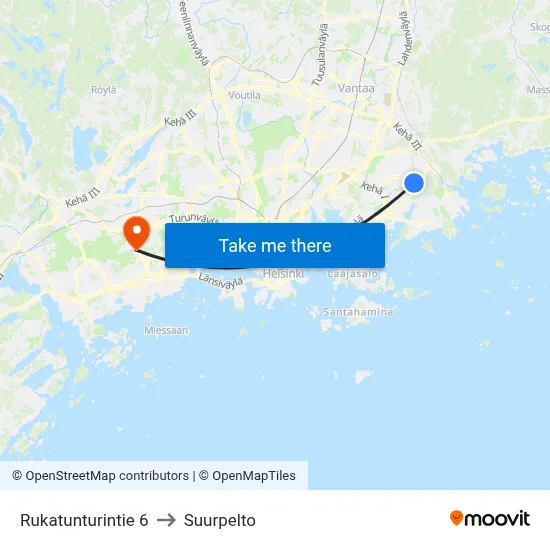 Rukatunturi Road 6 to Suurpelto map