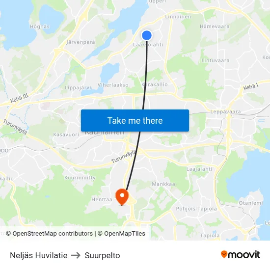 Fourth Villa Road to Suurpelto map