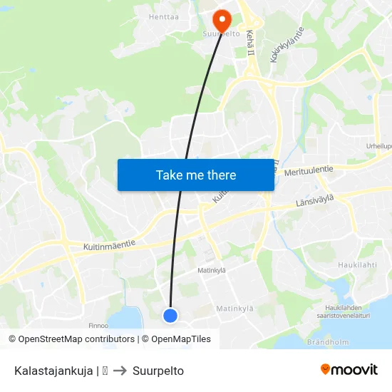Kalastajankuja | 🏫 to Suurpelto map
