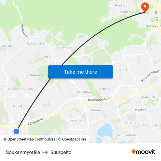 Soukan Slope to Suurpelto map