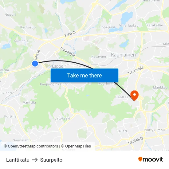 Coin Street to Suurpelto map