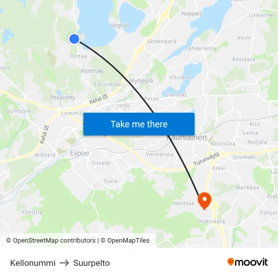 Bell Heath to Suurpelto map