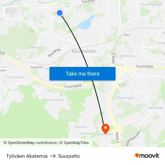 Työväen Akatemia to Suurpelto map