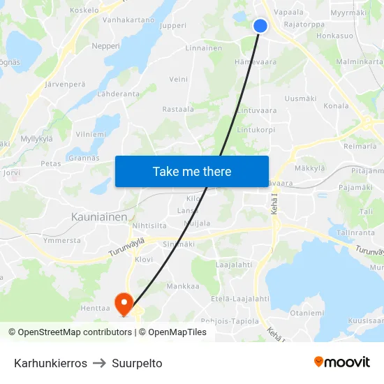 Karhunkierros Trail to Suurpelto map