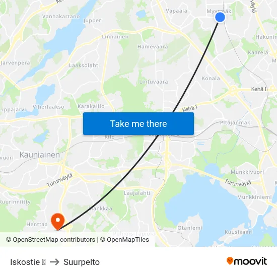 Iskostie 🛍️ to Suurpelto map
