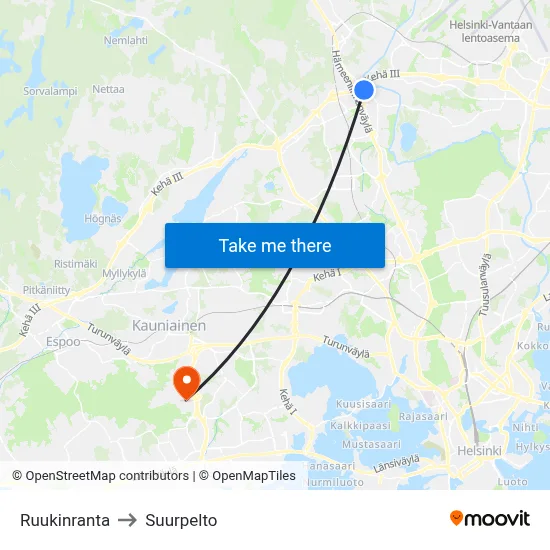 Mill Bay to Suurpelto map