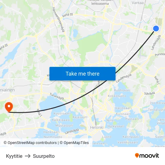 Kyytitie to Suurpelto map