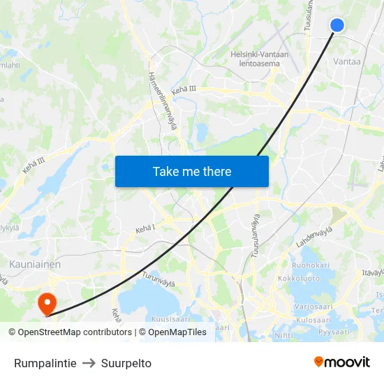 Rumpalintie Road to Suurpelto map