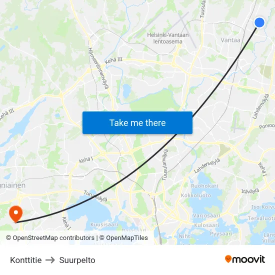 Konttitie to Suurpelto map