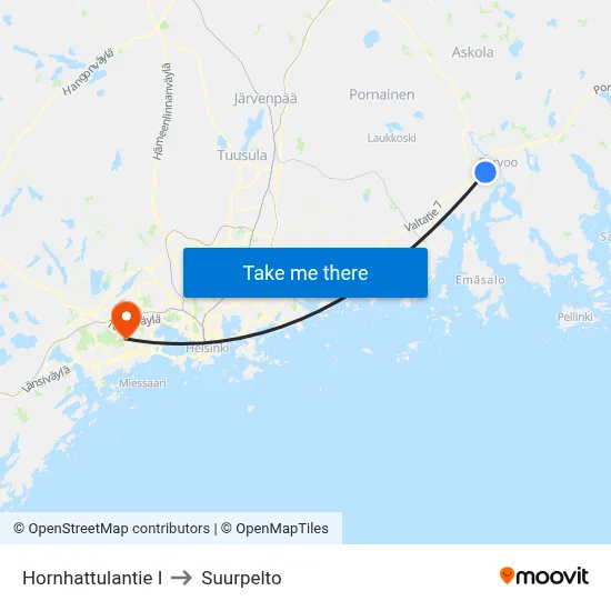 Hornhattula Road E to Suurpelto map